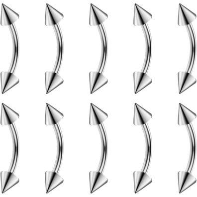 Gojewen 10 Stück Curved Barbell Piercing Schmuck für Augenbrauen, Lippen