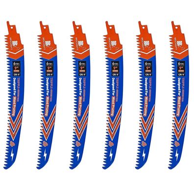 Brschnitt Säbelsägeblätter 230mm, 6tlg, Bogenkante, Japan-Zahnung, 6 TPI für
