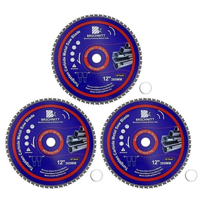 Brschnitt Metallkreissägeblatt 305mm 60T TCT (3er Pack) - 30/25.4MM