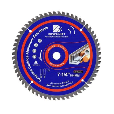 Brschnitt Kreissägeblatt Ø 184mm, 60T - Für Aluminium, Kunststoff, Holz, Kupfer