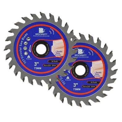 Brschnitt Kreissägeblatt 75mm (3 Zoll) 24T Hartmetall - 2 Stück