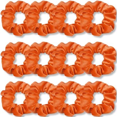 Venuste Premium Samt Haargummis für Damen & Mädchen, 12 Stück, Orange, Dick