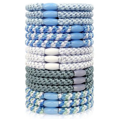 Sularpek 15 Stück Blaue Haargummis für Damen, Scrunchies, Elastische Hair Ties