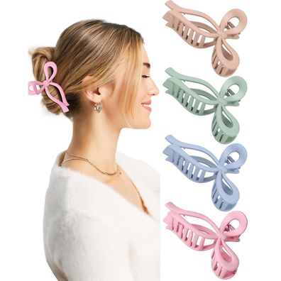 Blooms 4er Haarklammer Set mit Schleife und Schmetterling Motiv, 11cm, für
