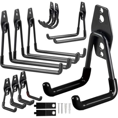OrgMax 12er Pack Garagenhaken - Stahl Wandhaken für Werkzeug, Fahrräder