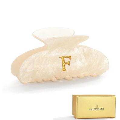 LILIE&WHITE Damen Haarklammer mit Buchstabe F - Handgefertigter Haarclip aus