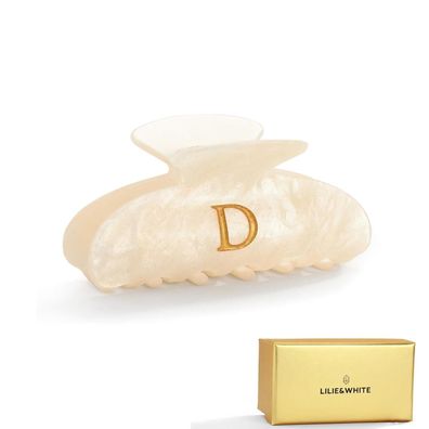 LILIE&WHITE Damen Haarklammer mit Buchstabe D - Handgefertigter Haarclip in