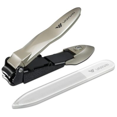 VANWIN Nagelknipser mit Auffangbehälter, Spritzfreier Fingernagel- und