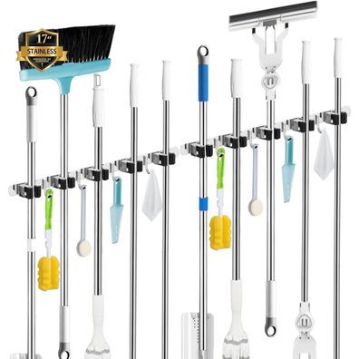 AceMining Besenhalterung Wand, 2er Pack Schwerlast Gerätehalter mit 5 Haltern