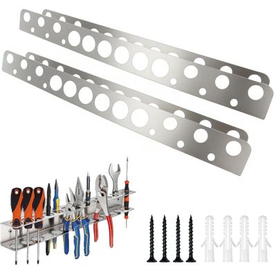 LEBOKJ 2 Stück Edelstahl Werkzeug Wandhalterung 40 cm, Schraubendreher Halter