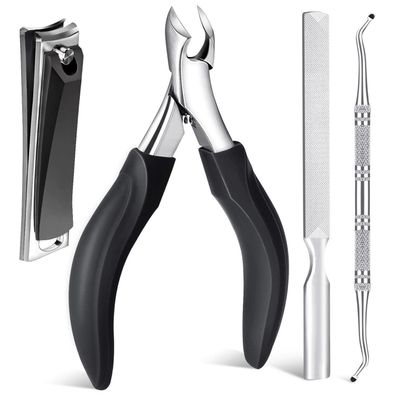 Orelex Nagelschere für dicke und eingewachsene Nägel, Profi Edelstahl Schwarz