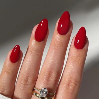 Ceboic 24 Stk. Kurz Mandel French Press on Nails, Full Cover Acryl Fingernägel