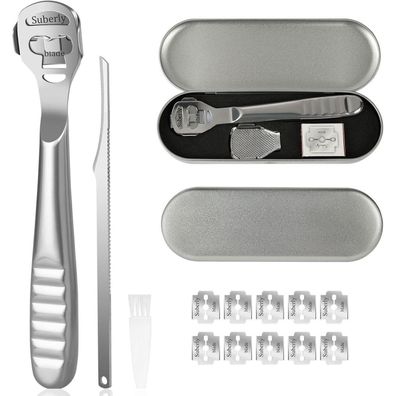 URAQT Hornhauthobel Fußschaber Set - Edelstahl Hornhautentferner für Hände
