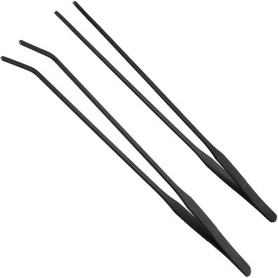 Wzong 2x Aquarien Pinzette Extra lang (27cm), Edelstahl, gerade & gebogen