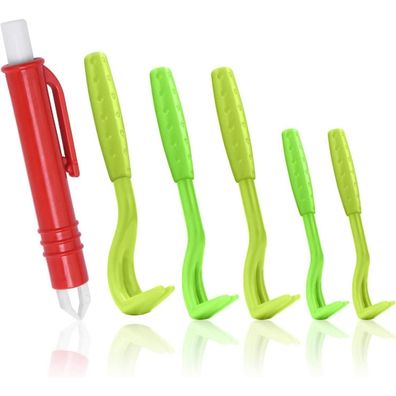 vsshe Zeckenentferner Set: 6-teiliges Set mit 5 Zeckenhaken und 1