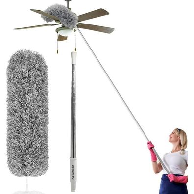 Kelursien Staubwedel Teleskop Extra Lang 254cm Waschbar, Ausziehbar mit