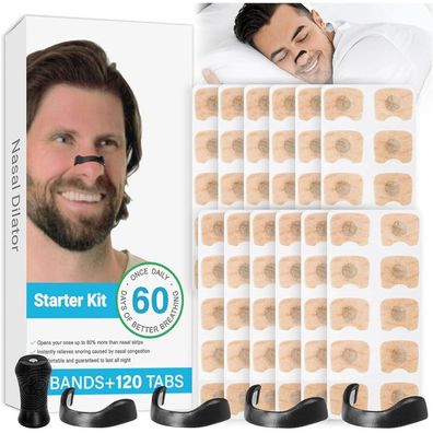 Audasi Magnetische Nasenpflaster, 120 Stück Anti Schnarch Nasenstreifen für