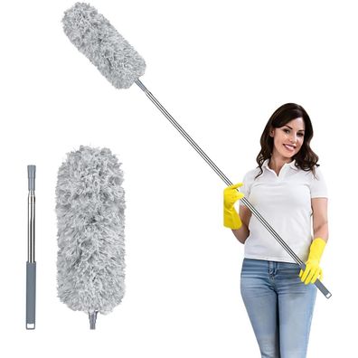 Fogray Staubwedel Teleskop, ausziehbar bis 237 cm, waschbar, mit Silikonkappe