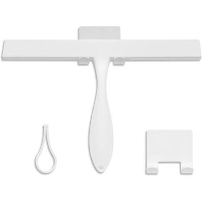 FY&XZH Silikon-Duschabzieher mit Haken, ergonomischer Griff, 27.9 cm, für