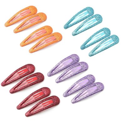 EUZUXU 16 Stück Haarspangen Mädchen, Bunte Glitzer Pailletten Haarclips Snap