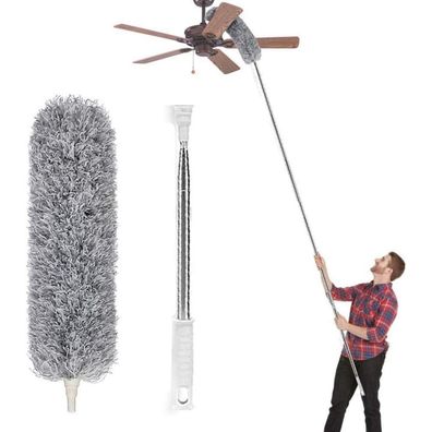 Lomida Feather Teleskop-Staubwedel aus Mikrofaser, ausziehbar bis 254 cm, mit