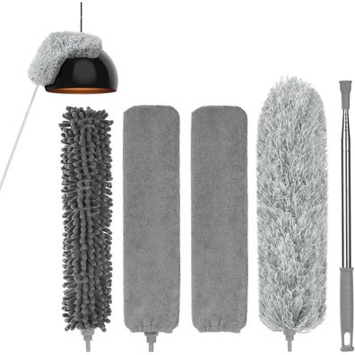 Vicloon Teleskop Staubwedel Set (7-teilig) mit Mikrofaser, bis 243cm