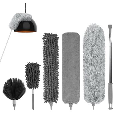 Vicloon Teleskop Staubwedel Set (8-teilig) mit Mikrofaser, bis 243cm