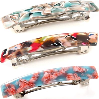 3x Schildpatt Haarspange Klein Damen Französische Automatische Haarspangen
