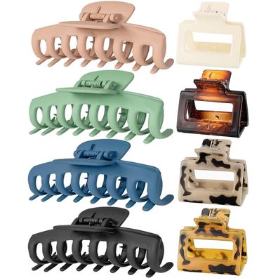 Lolalet 8x Haarklammern, 8cm Haarspangen für dickes Haar, Rutschfest, Jaw Clips