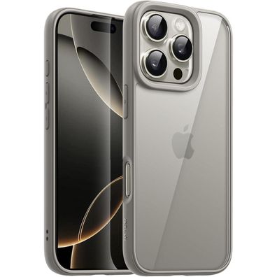 JETech Hülle für iPhone 16 Pro 6,3 Zoll - Stoßfest, Matte TPU Rahmen