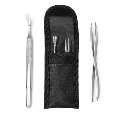 jatimdotin Zeckenzange Set: 2er Set Zeckenentferner mit Haken & Pinzette für
