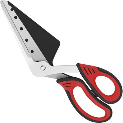 Vutyvve Pizzaschere mit abnehmbarem Pizzaspachtel, 27 cm, Rot/Schwarz