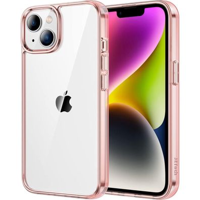 JETech Hülle für iPhone 14 6,1 Zoll, Stoßfest, Kratzfest, Transparent, Roségold