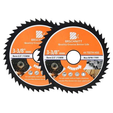 Brschnitt HSS Kreissägeblatt 85mm 44T 15mm Bohrung für Holz, Kupfer, Alu