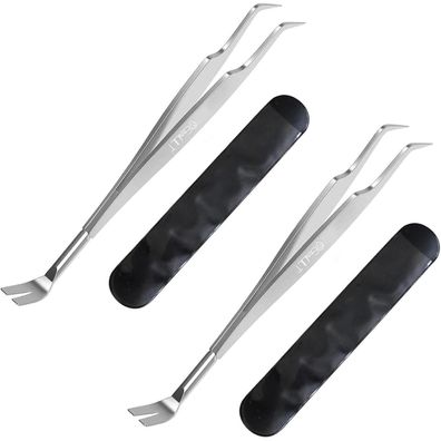 EasyULT 2in1 Profi Zeckenzange Edelstahl, Zeckenpinzette & Haken mit