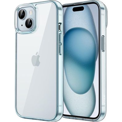 JETech Hülle für iPhone 15 (6,1 Zoll) - Stoßfest, Kratzfest, Transparent, Blau