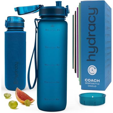 Hydracy Trinkflasche mit Fruchteinsatz, 1L, BPA-frei, mit Zeitmarkierung