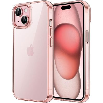 JETech Hülle für iPhone 15 6,1 Zoll, Rosa - Stoßfest, Kratzfest, Transparent