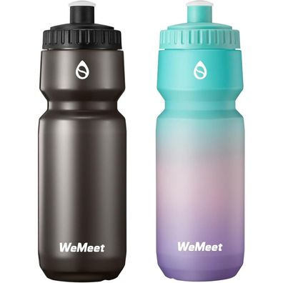 WEMEET Fahrradflasche 700ml, 2er Pack - BPA frei, auslaufsicher, für Sport