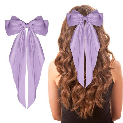 WLLHYF Große Schleife Haarschmuck mit langem Schwanz aus seidigem Satin