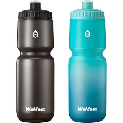 WEMEET Fahrrad Trinkflasche 2er-Pack, Auslaufsichere Squeeze Sportflasche mit