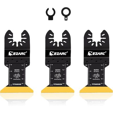 EZARC 3tlg Titan Multitool Sägeblätter - Oszillierend, Universal Schnellwechsel