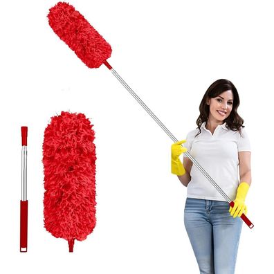 Fogray Teleskop Staubwedel, ausziehbar bis 237 cm, waschbar, mit Silikonkappe