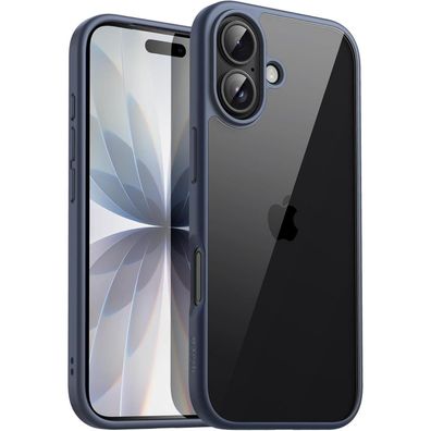JETech Hülle für iPhone 17 6,3 Zoll - Stoßfest, Transparent Rückseite, Sturmblau