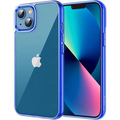 JETech Hülle für iPhone 13 6,1 Zoll - Stoßfest, Kratzfest, Transparent, Blau