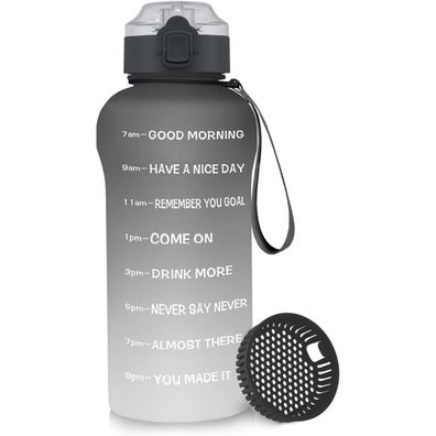 WEMEET Trinkflasche 2L Sport, auslaufsicher mit Fruchtfilter, BPA Frei