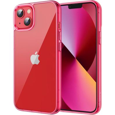 JETech Hülle für iPhone 13 (6,1 Zoll) - Rot, Stoßfest, Kratzfest, Transparent