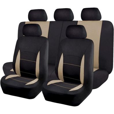 Flying Banner Universal Autositzbezüge Komplettset Beige & Schwarz