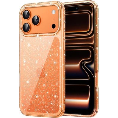 JETech iPhone 17 Pro (6,3 Zoll) Glitzer Hülle - Orange, Stoßfest