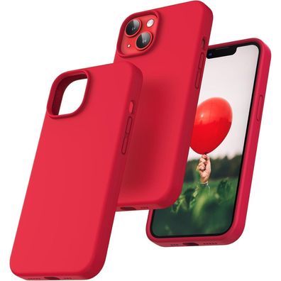 TOCOL Silikon Hülle für iPhone 14 (6,1 Zoll) - Rot, Stoßfest & Anti-Rutsch